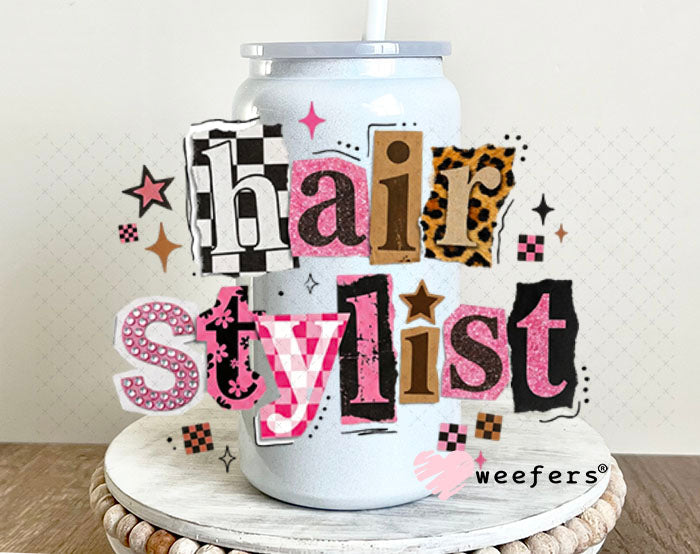 UV DTF Decal - Hair Stylist 16oz Glass Can Generic Weefers
