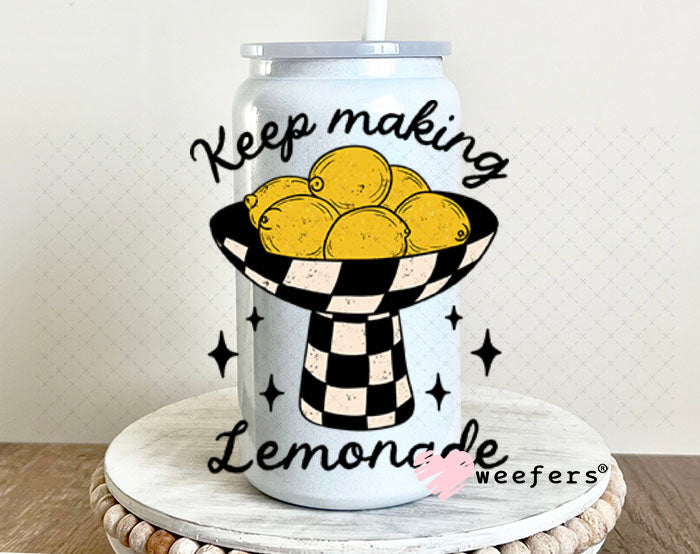 UV DTF Decal - Keep Making Lemonade 16oz Glass Can Generic Weefers