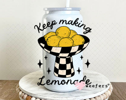 UV DTF Decal - Keep Making Lemonade 16oz Glass Can Generic Weefers