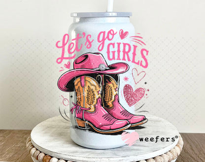 UV DTF Decal - Let's Go Girls 16oz Glass Can Generic Weefers