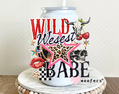 UV DTF Decal - Wild Wesest Babe 16oz Glass Can Generic Weefers