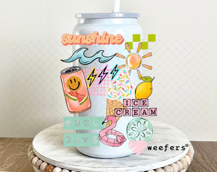 UV DTF Decal - Sunshine Ice Cream 16oz Glass Can Generic Weefers