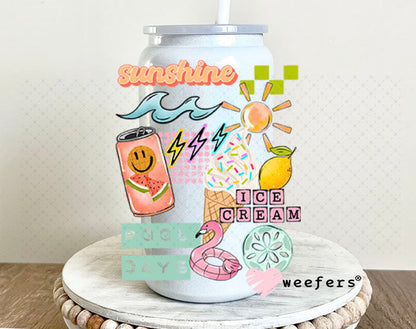 UV DTF Decal - Sunshine Ice Cream 16oz Glass Can Generic Weefers