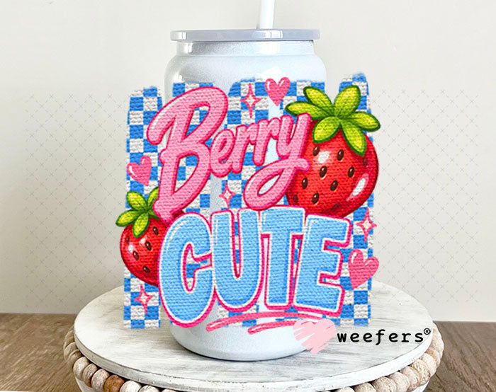 UV DTF Decal - Berry Cute 16oz Glass Can Generic Weefers