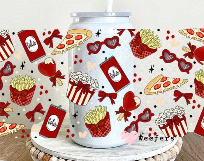 UV DTF Cup Wraps - Movie Night 16oz Glass Can Generic Weefers