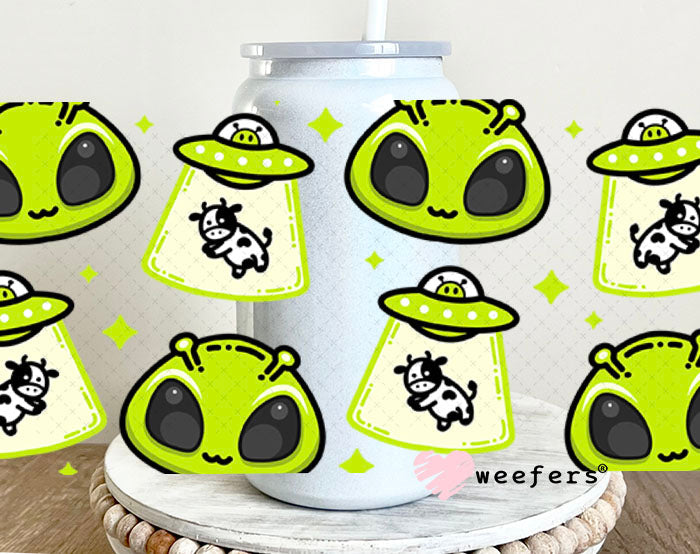 UV DTF Cup Wraps - Alien spaceships 16oz Glass Can Generic Weefers