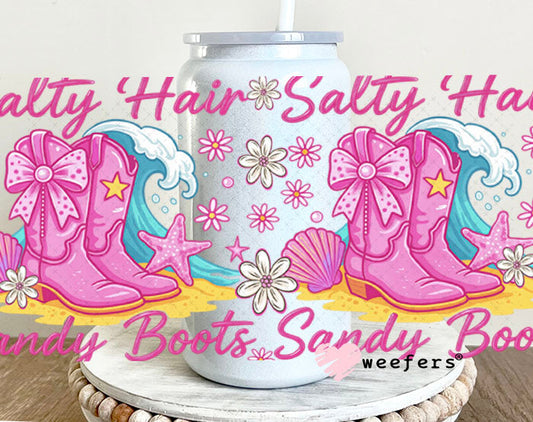 UV DTF Cup Wraps - Salty Hair 16oz Glass Can Generic Weefers
