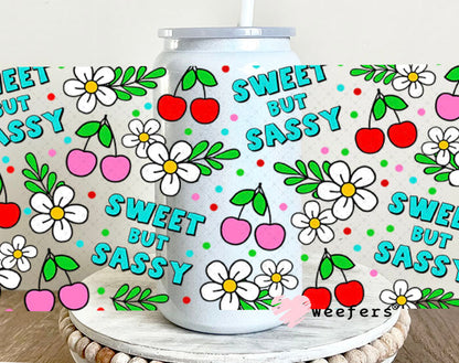 UV DTF Cup Wraps - Sweet but Sassy 16oz Glass Can Generic Weefers