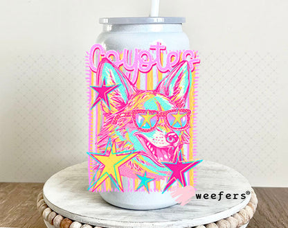 UV DTF Decal - Coyotes Colorful Mascot 16oz Glass Can Generic Weefers