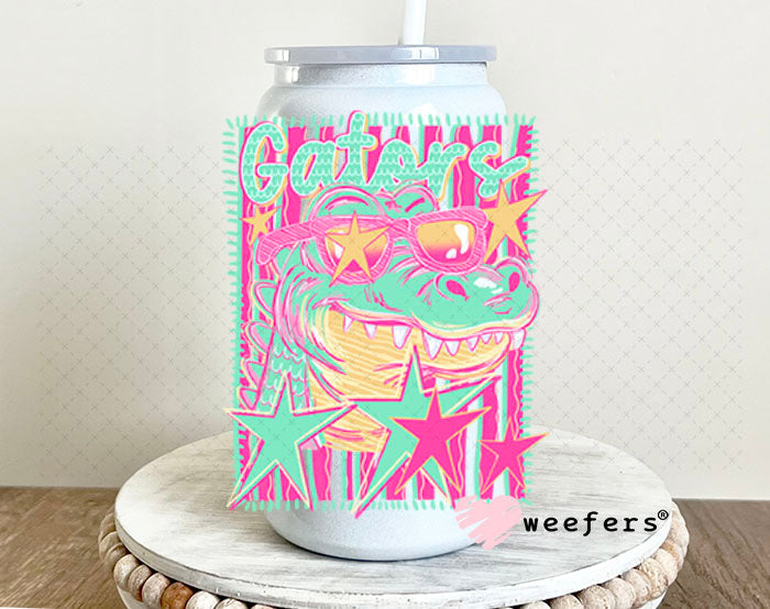UV DTF Decal - Gators Colorful Mascot 16oz Glass Can Generic Weefers