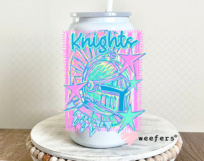 UV DTF Decal - Knights Game Day Colorful Mascot 16oz Glass Can Generic Weefers