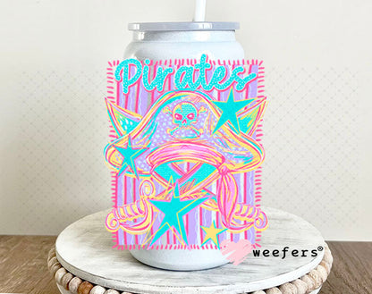 UV DTF Decal - Pirates Colorful Mascot 16oz Glass Can Generic Weefers