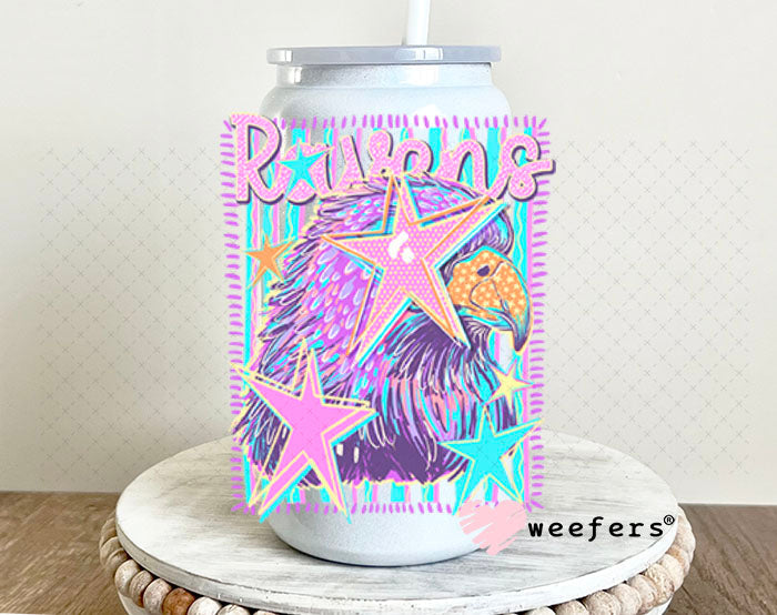 UV DTF Decal - Ravens Colorful Mascot 16oz Glass Can Generic Weefers