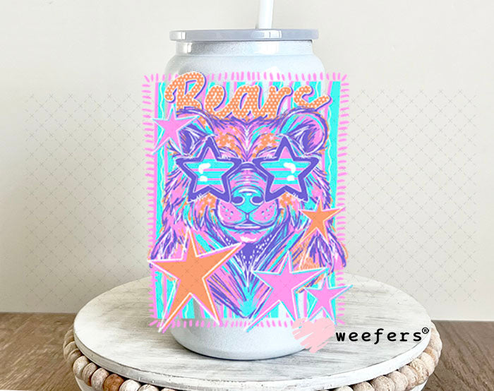 UV DTF Decal - Bears Colorful Mascot 16oz Glass Can Generic Weefers