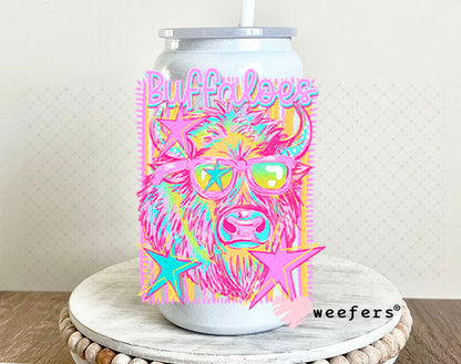 UV DTF Decal - Buffaloes Colorful Mascot 16oz Glass Can Generic Weefers