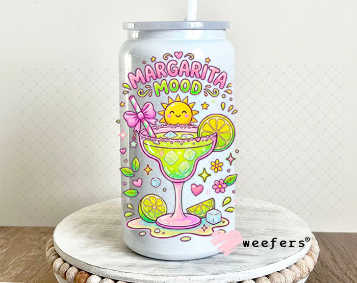 UV DTF Decal - Margarita Mood 16oz Glass Can Generic Weefers