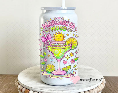 UV DTF Decal - Margarita Mood 16oz Glass Can Generic Weefers