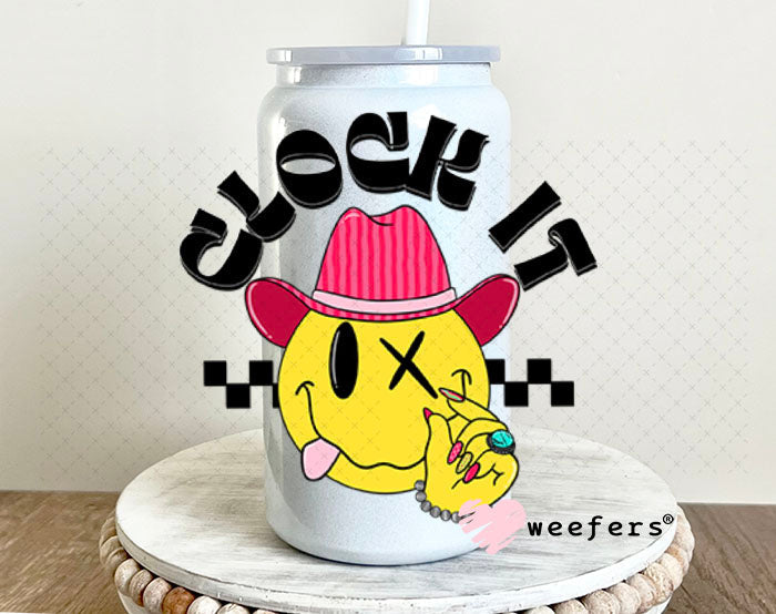 UV DTF Decal - Clock It 16oz Glass Can Generic Weefers