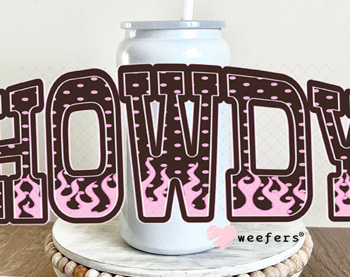 UV DTF Cup Wraps - Howdy Pink 16oz Glass Can Generic Weefers