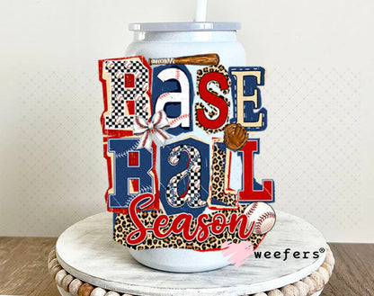UV DTF Decal - Baseball Season Retro 16oz Glass Can Generic Weefers
