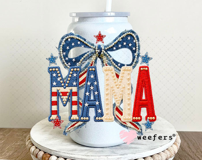 UV DTF Decal - Mama USA 16oz Glass Can Generic Weefers