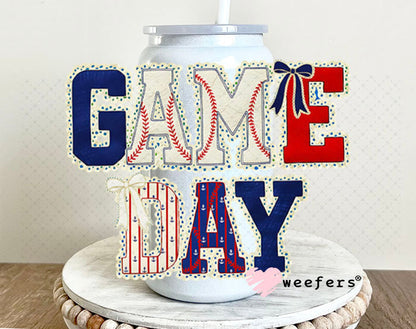 UV DTF Decal - Baseball Gameday 16oz Glass Can Generic Weefers