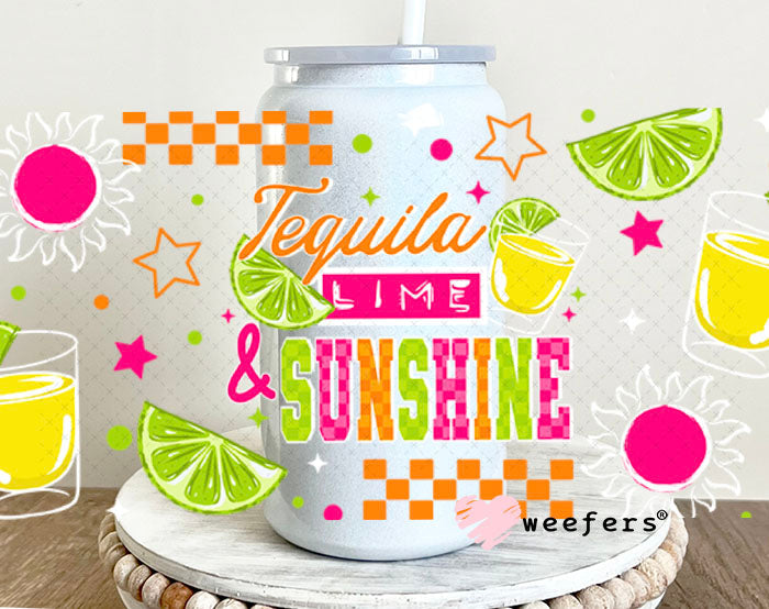 UV DTF Cup Wraps - Tequila Lime and Sunshine 16oz Glass Can Generic Weefers