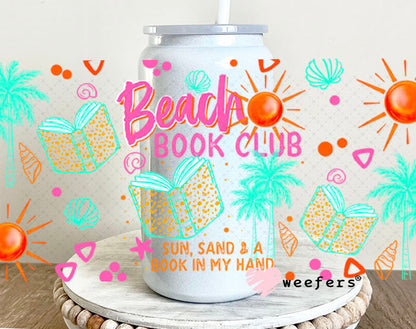 UV DTF Cup Wraps - Beach Book Club 16oz Glass Can Generic Weefers
