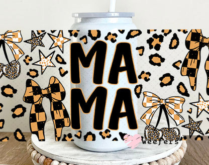 UV DTF Cup Wraps - Mama Orange and Camo 16oz Glass Can Generic Weefers