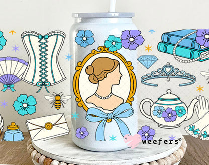 UV DTF Cup Wraps - Victorian Era Bridgerton 16oz Glass Can Generic Weefers