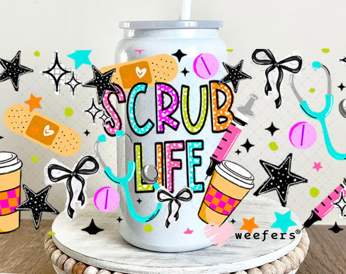 UV DTF Cup Wraps - Scrub Life Medical 16oz Glass Can Generic Weefers