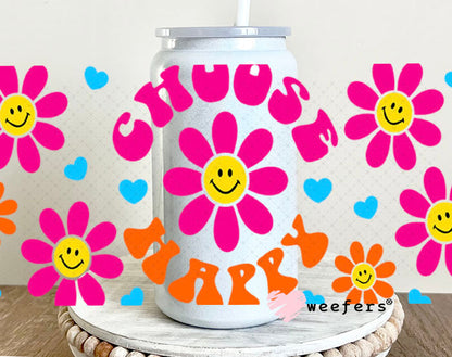 UV DTF Cup Wraps - Choose Happy 16oz Glass Can Generic Weefers