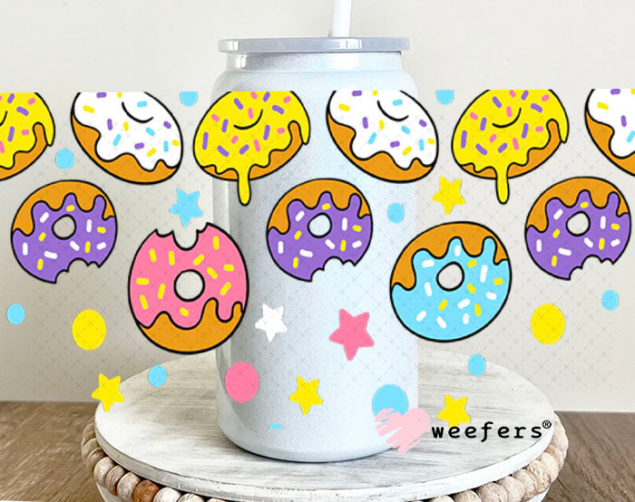 UV DTF Cup Wraps - Yummy Donuts 16oz Glass Can Generic Weefers