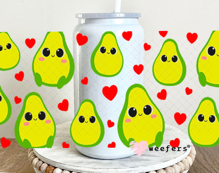 UV DTF Cup Wraps - Avocoado Friends 16oz Glass Can Generic Weefers