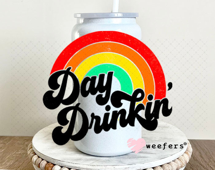 UV DTF Decal - Day Drinkin 16oz Glass Can Generic Weefers