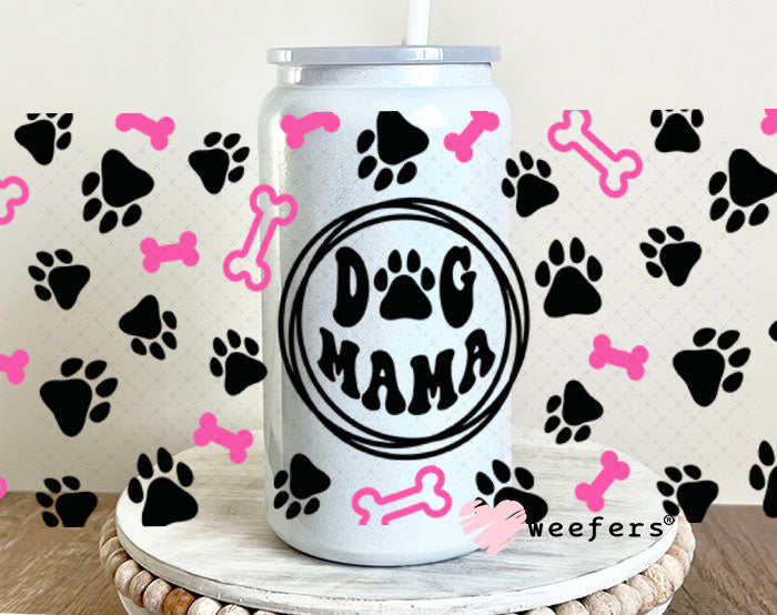 UV DTF Cup Wraps - Dog Mama 16oz Glass Can Generic Weefers