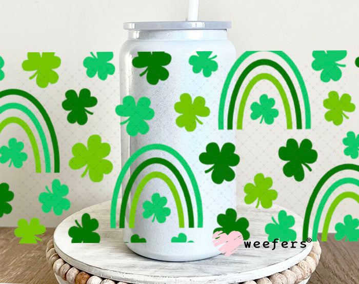 UV DTF Cup Wraps - Lucky Rainbow 16oz Glass Can Generic Weefers
