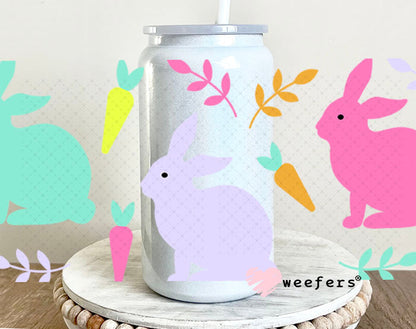 UV DTF Cup Wraps - Easter Rabbits 16oz Glass Can Generic Weefers