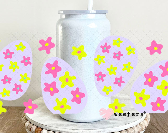 UV DTF Cup Wraps - Easter Eggs 16oz Glass Can Generic Weefers