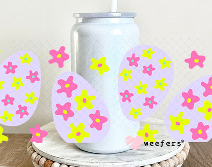 UV DTF Cup Wraps - Easter Eggs 16oz Glass Can Generic Weefers