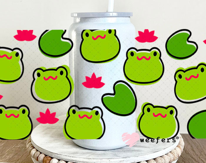 UV DTF Cup Wraps - Frog Heads 16oz Glass Can Generic Weefers