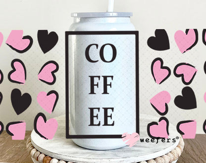 UV DTF Cup Wraps - Coffee Hearts 16oz Glass Can Generic Weefers