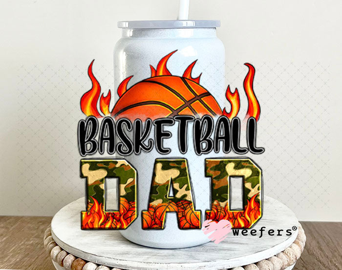 UV DTF Decal - Basketball Dad 16oz Glass Can Generic Weefers