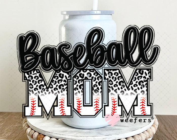 UV DTF Decal - Baseball Mom 16oz Glass Can Generic Weefers