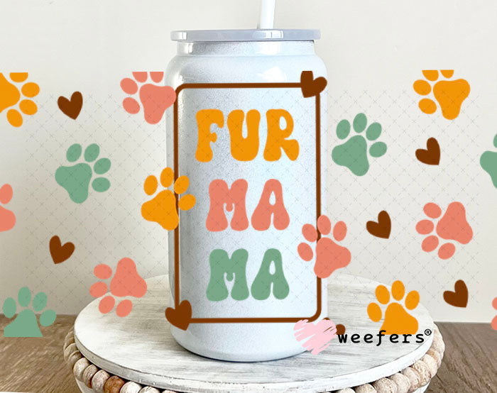 UV DTF Cup Wraps - Fur Mama 16oz Glass Can Generic Weefers