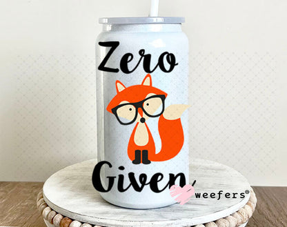 UV DTF Decal - Zero Fox Given 16oz Glass Can Generic Weefers