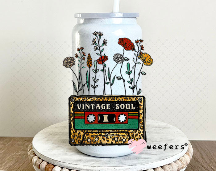 UV DTF Decal - Vintage Soul Cassette 16oz Glass Can Generic Weefers