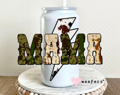 UV DTF Decal - Mama Camo 16oz Glass Can Generic Weefers