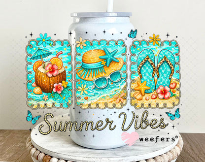 UV DTF Decal - Summber Vibes 16oz Glass Can Generic Weefers