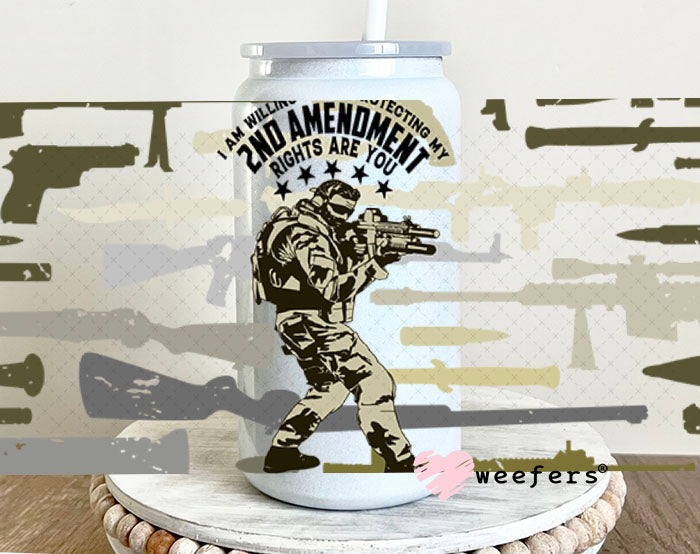 UV DTF Cup Wraps - 2nd Amendment 16oz Glass Can Generic Weefers